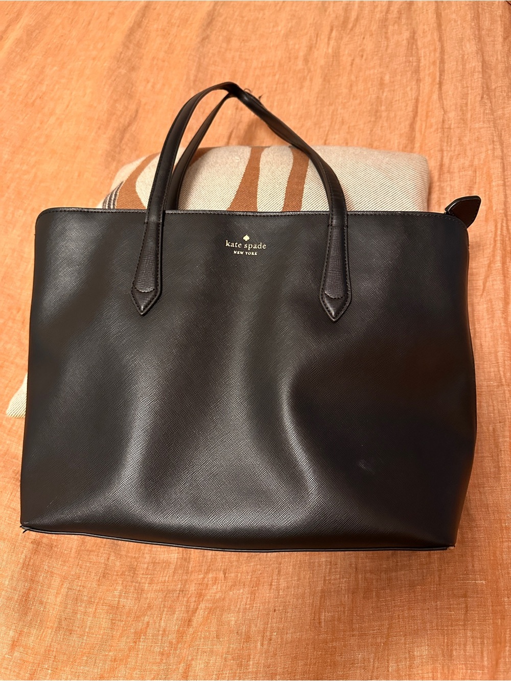 kate spade Black Leather Marlee Tote Bag
